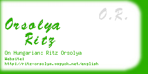 orsolya ritz business card